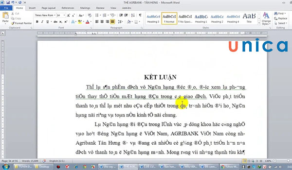 Lõi font chữ trong word