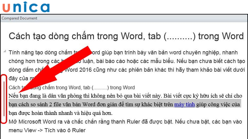 Xuất hiện dấu gạch đỏ lề bên trái