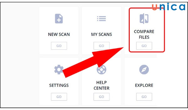 Chọn COMPARE FILES