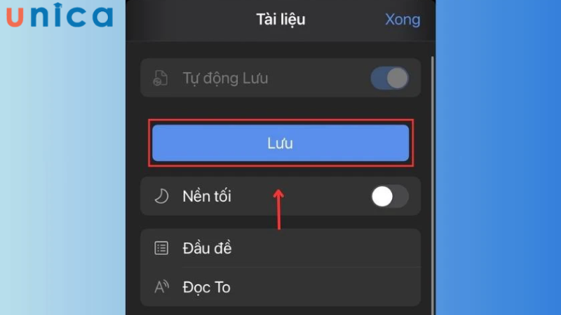 Chọn nút lưu Save