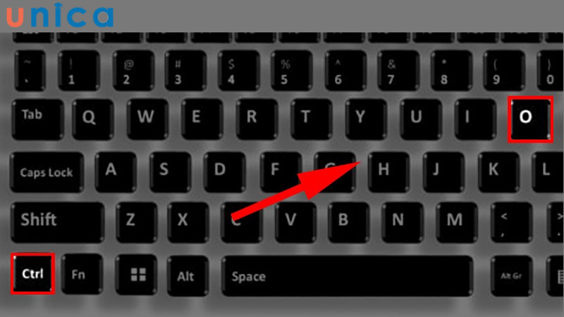 Nhấn tổ hợp phím Ctrl + O trên bàn phím để mở file word đã lưu