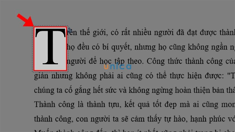 Cách chỉnh Font chữ cho Dropcap - bước 1