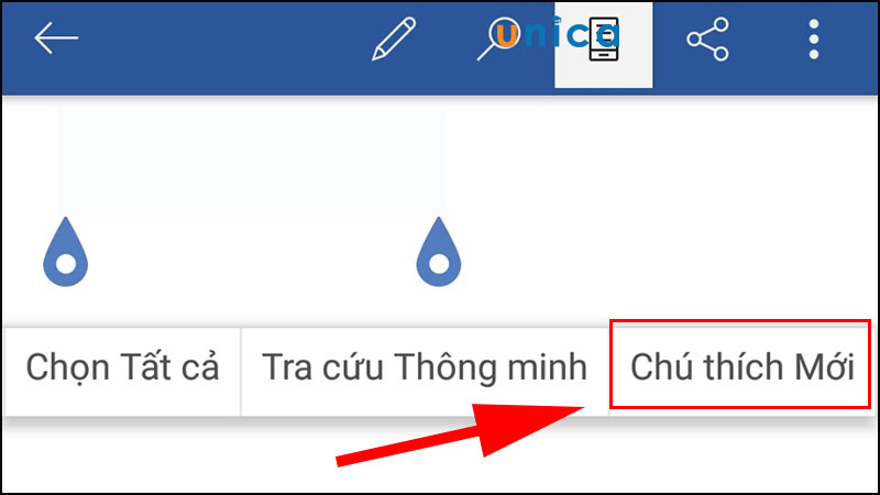 Chọn vào Chú thích mới