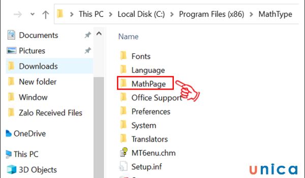 Chọn tiếp thư mục MathPage