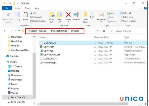 Thư mục Office 16