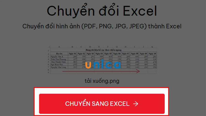 Chuyển qua file Excel