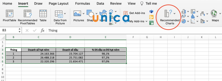 Vào Recommended Charts