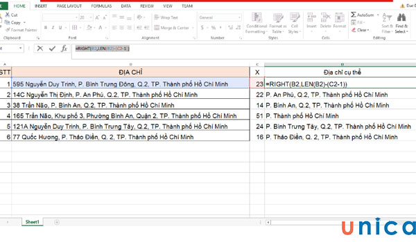 Fill công thức vào tất cả các ô