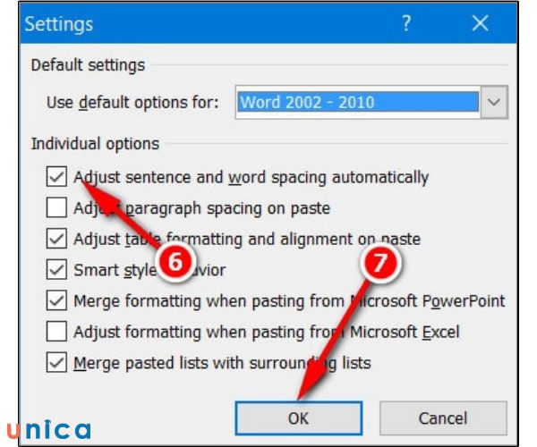 Chọn Adjust sentence and word spacing automatically