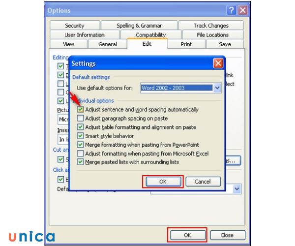Chọn Adjust sentence and word spacing automatically