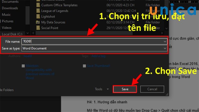 Chọn Save để lưu