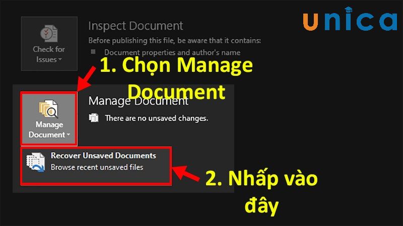 Chọn Manage Document