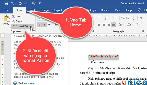 Copy font chữ trong word