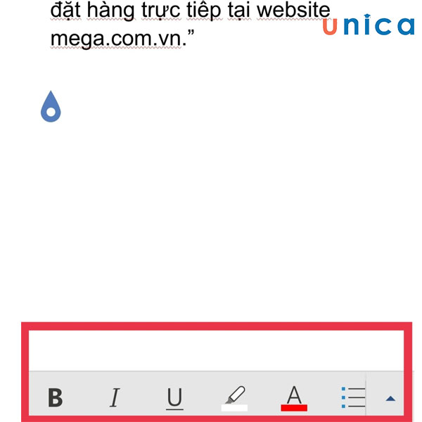 Biểu tượng thanh công cụ nằm phía dưới màn hình