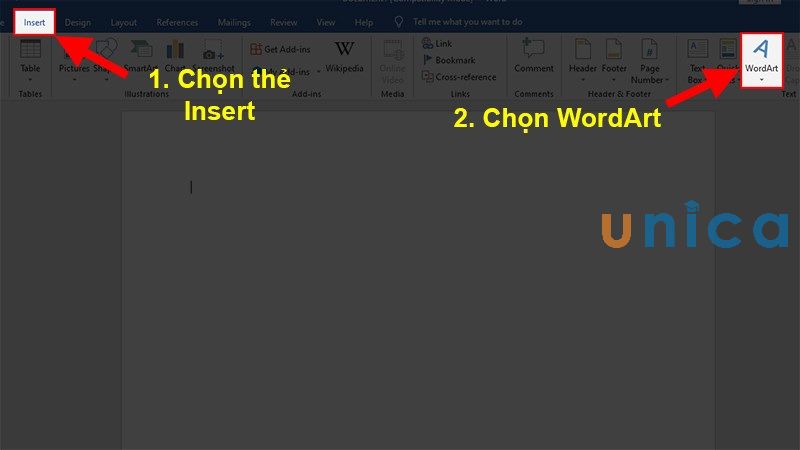 Chọn WordArt