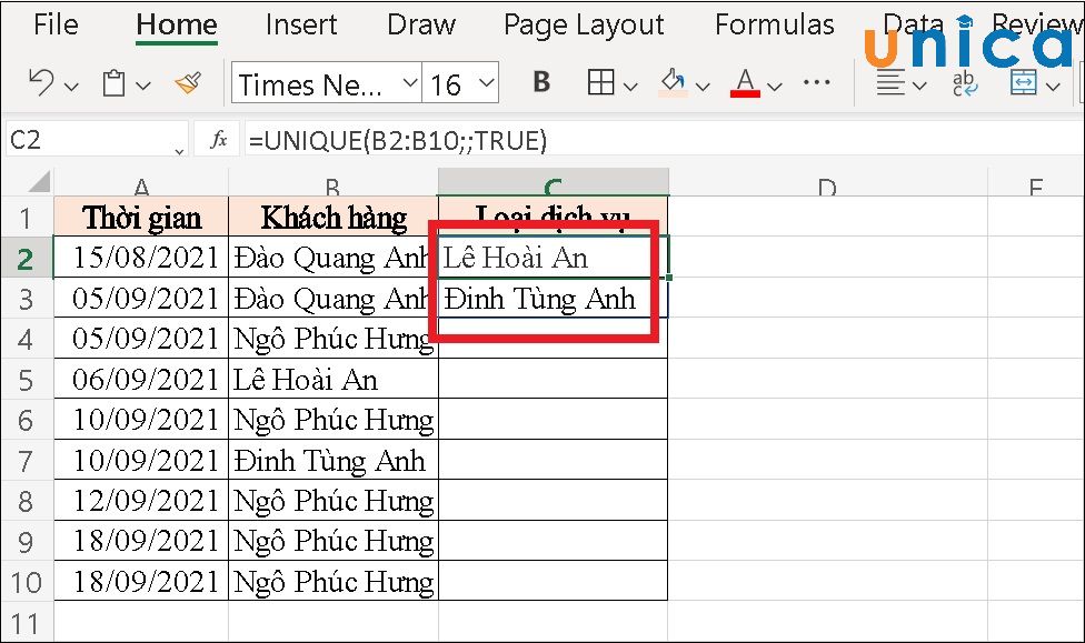 Kết quả sau khi lọc