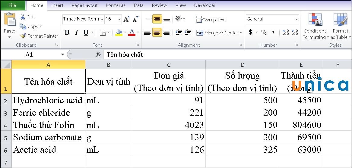 Cách tạo bảng trong Excel 