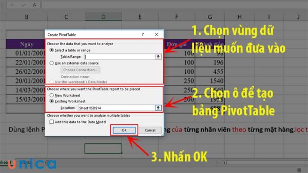 Điều chỉnh các thông số rồi nhấn OK