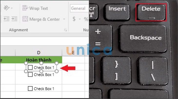 Xóa 1 Checkbox trong Excel