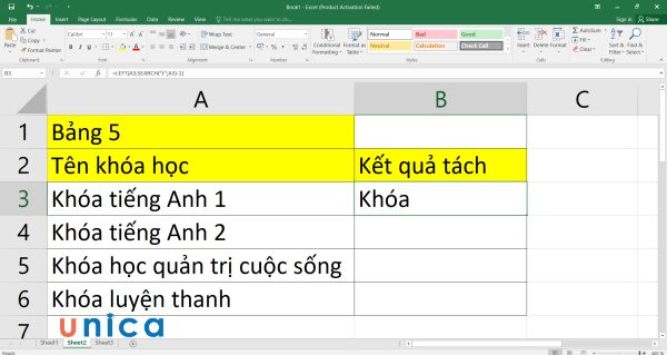 Excel sẽ trả về kết quả là Khóa