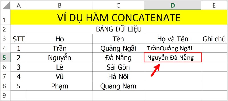 Nhấn Enter để hiển thị kết quả.