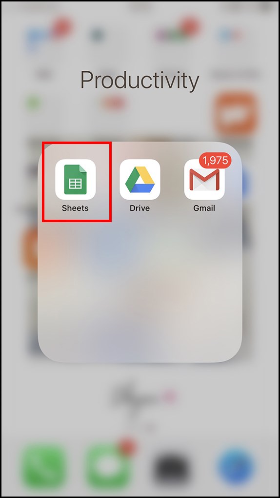 Mở ứng dụng Google Sheet trên điện thoại 