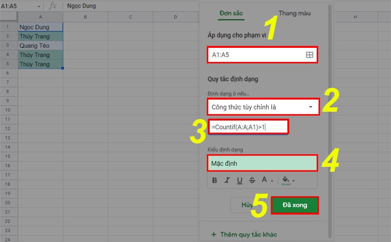 Hướng dẫn lọc dữ liệu trùng lặp trong Google Sheet.