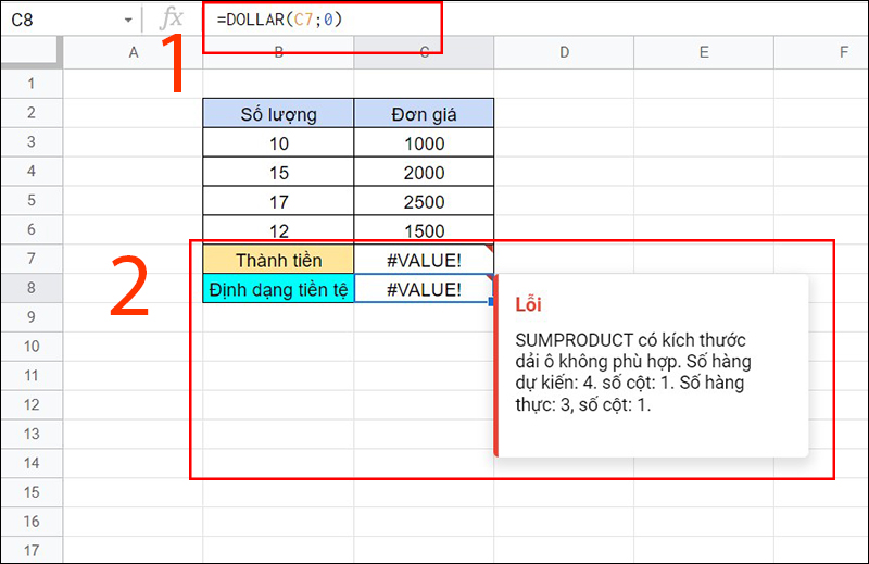 Lỗi #VALUE! khi áp dụng lên hàm khác