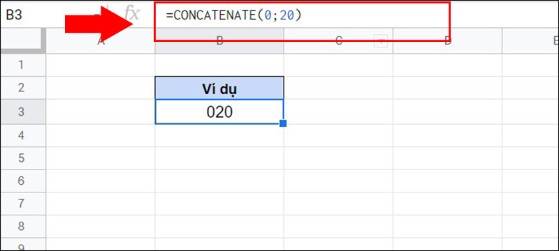 Sử dụng hàm CONCATENATE