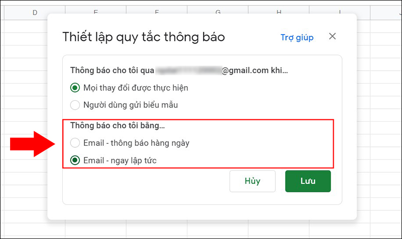 Chọn số lần thông báo