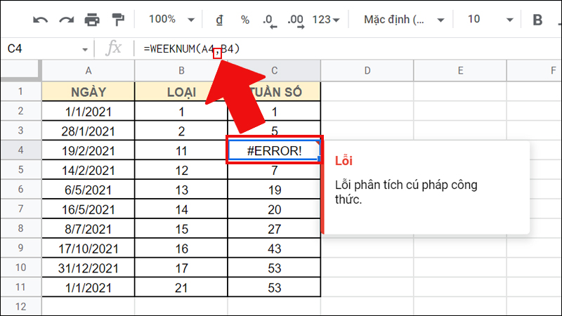 Lỗi #ERROR!
