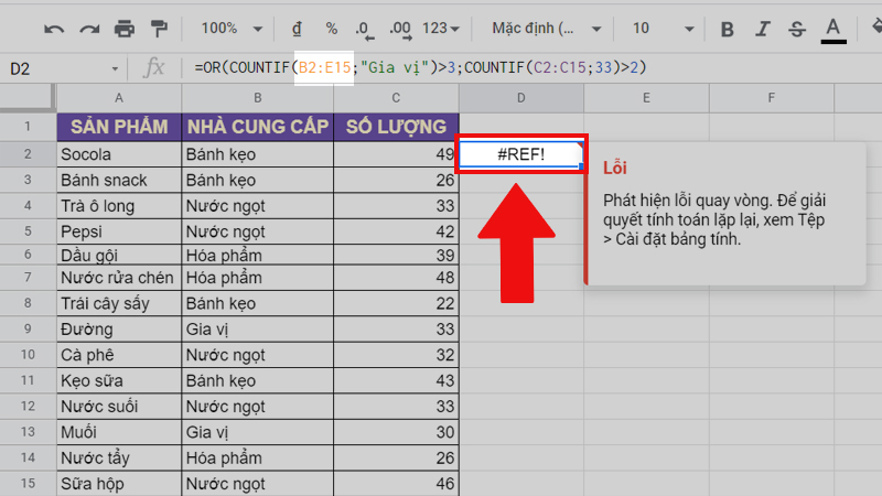 Lỗi #REF