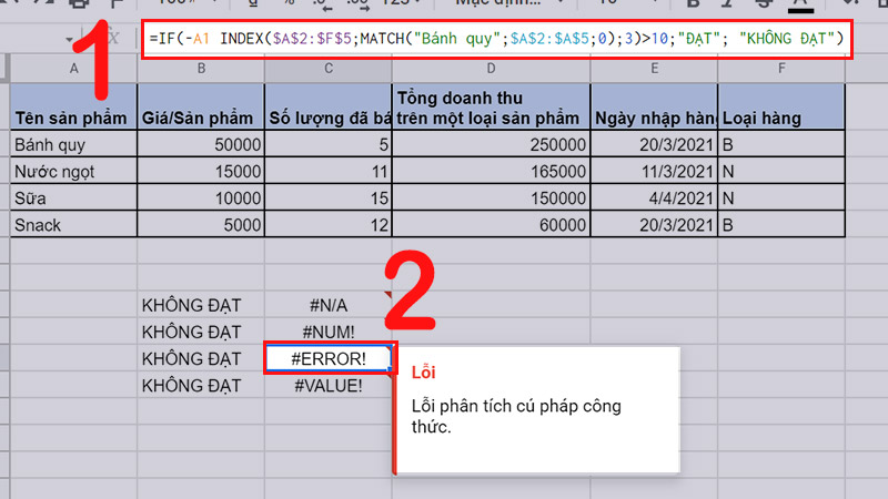 Lỗi #ERROR!
