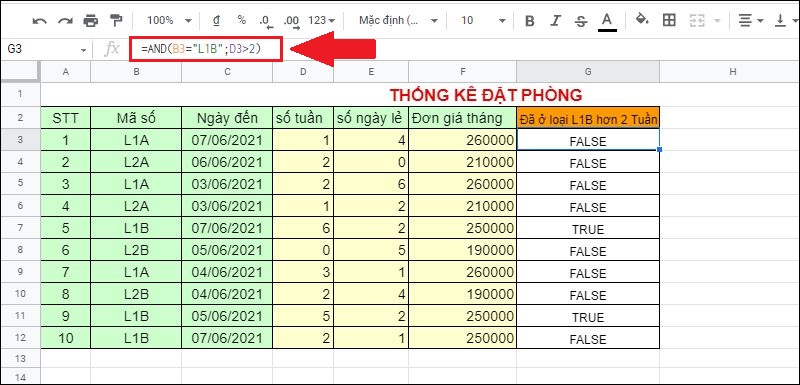 Thỏa diều kiện loại phòng L1B và số tuần trên 2