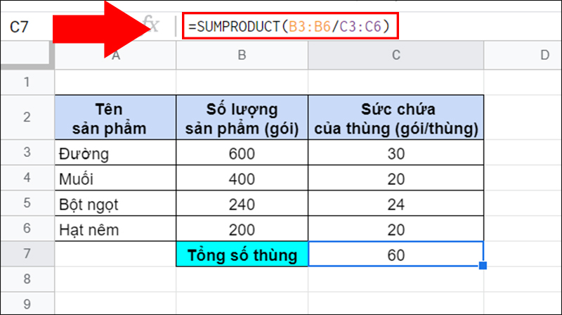 Ví dụ về phép chia