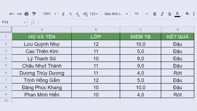 Bài tập về hàm MATCH