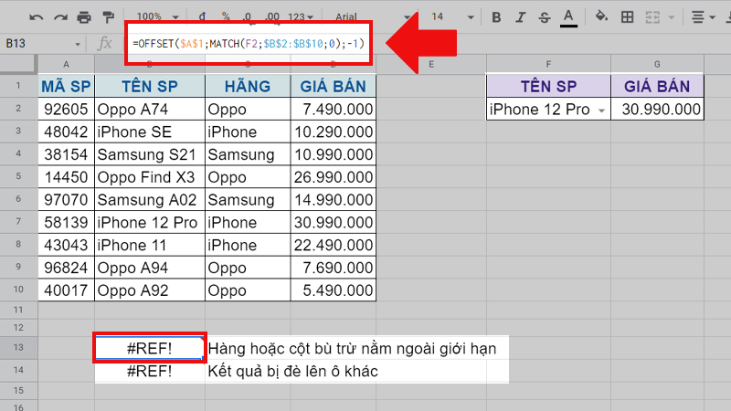 Lỗi #REF