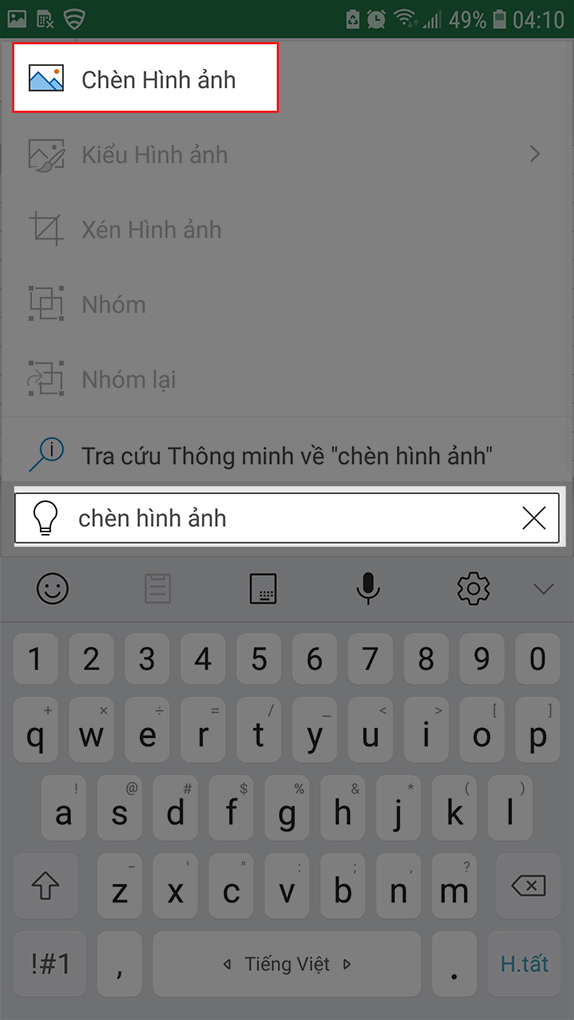 Tìm chèn hình ảnh