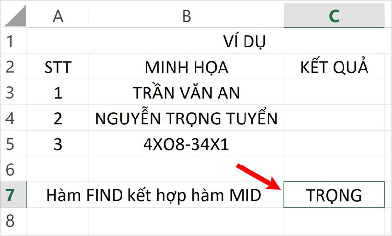 Nhấn Enter để hiển thị kết quả.