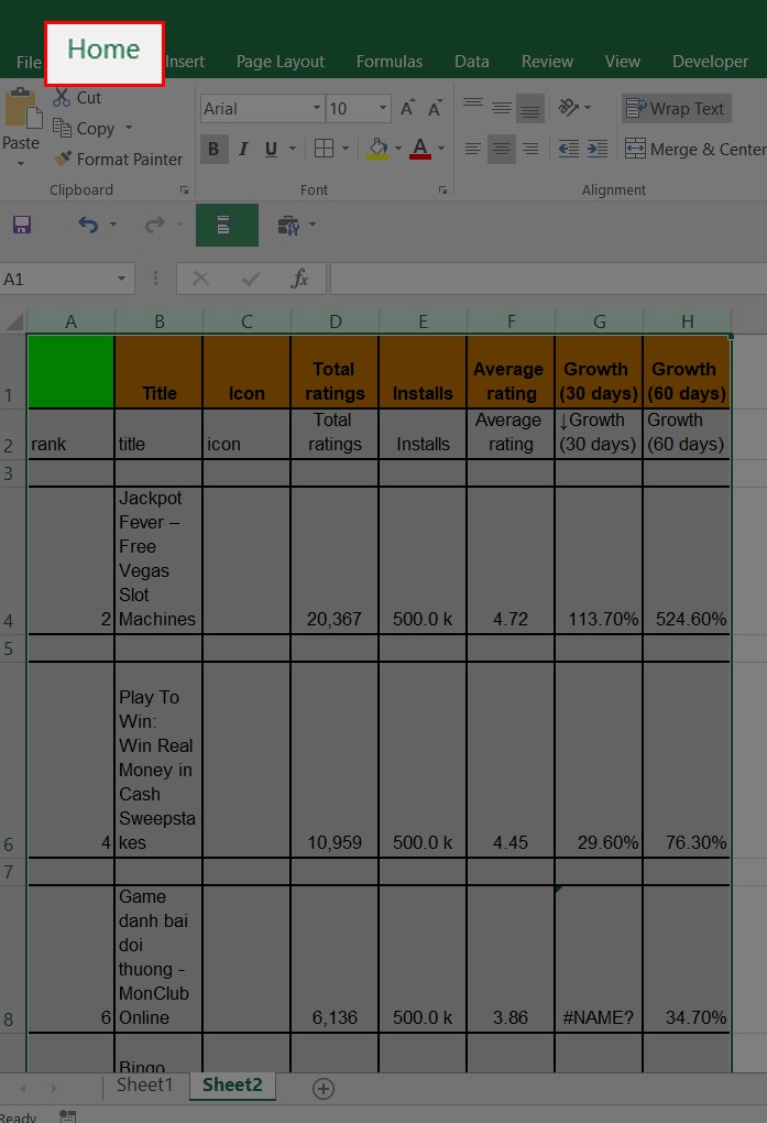 Xóa dòng trống trong Excel bằng Go to Special