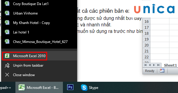 Mở 2 file cùng lúc thực hiện trên thanh taskbar