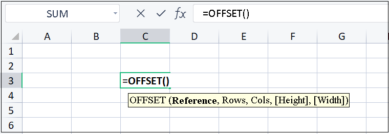 Công thức hàm OFFSET trong Excel