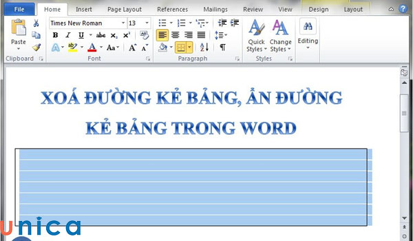 Xoá ô trong word giúp bạn tuỳ chỉnh layout nhanh chóng