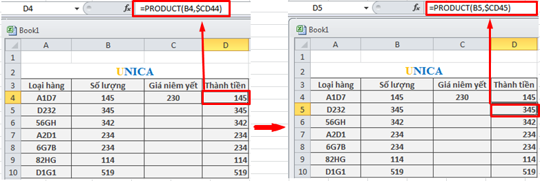 Cách cố định hàm trong excel