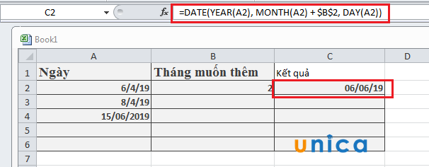 Cách cộng trừ ngày tháng năm trong Excel