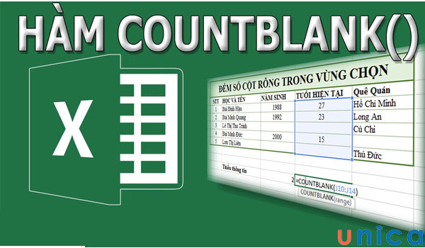 Hàm COUNTBLANK giúp tìm kiếm, quản lý ô được nhanh chóng