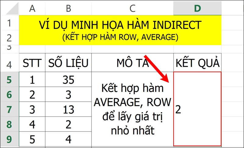 Nhấn tổ hợp phím Ctrl + Shift + Enter để hiển thị kết quả.