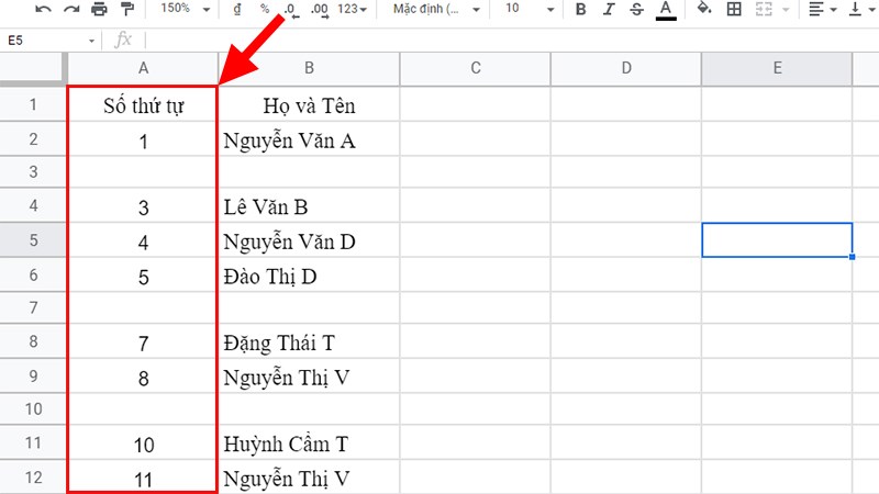 Nhấn Enter để hiển thị kết quả > Kéo vùng dữ liệu xuống phía dưới để áp dụng công thức cho các ô bên dưới