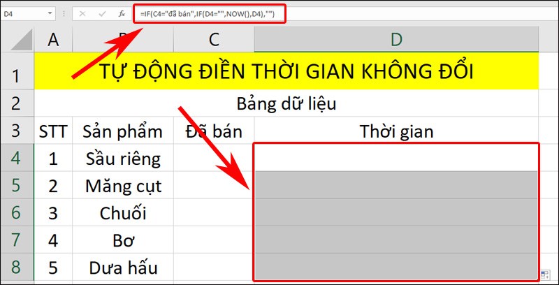 Nhấn phím Enter để hiển thị kết quả