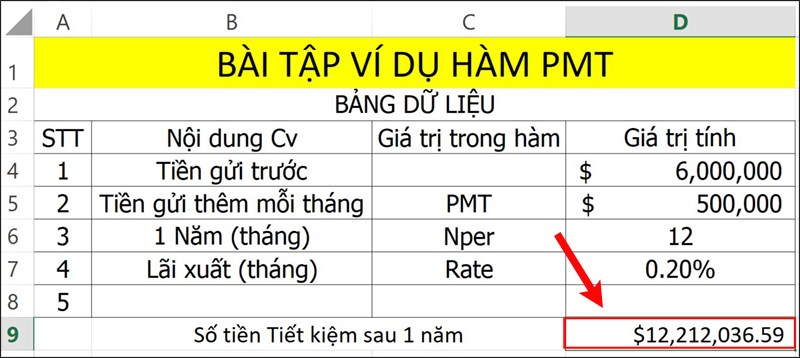 Nhấn Enter để hiển thị kết quả.